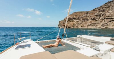 Santorini: Luxury Catamaran Day Trip with Meal and Open Bar - Hotel pickup to port check-in: smoother than it sounds