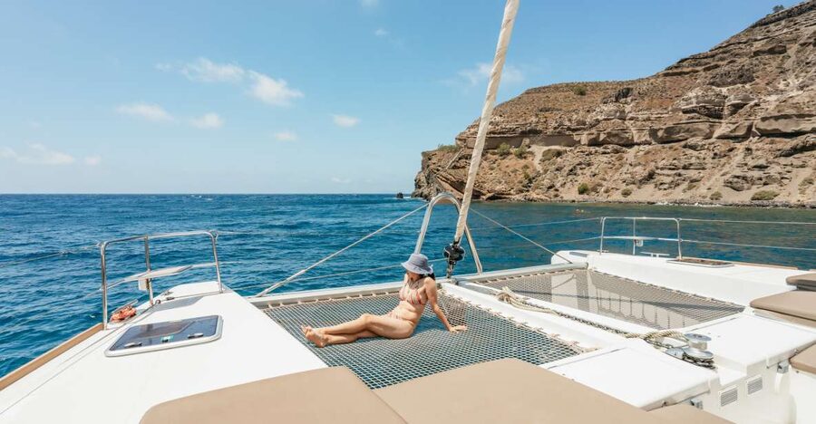 Santorini: Luxury Catamaran Day Trip with Meal and Open Bar - Hotel pickup to port check-in: smoother than it sounds