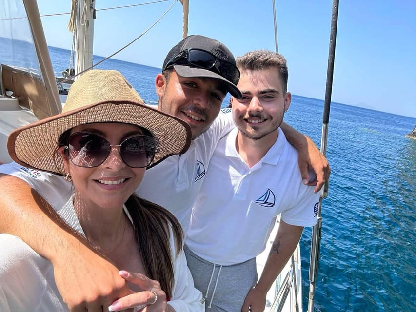 Santorini: Luxury Sunset Cruise with Dinner, BBQ, and Drinks - Crew, Comfort, and Safety on the Catamaran