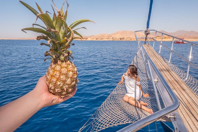 Snorkeling trip to Ras Mohamed & The White Island aboard Luxury Yacht - Lunch on a yacht: seafood cream soup, then an open buffet
