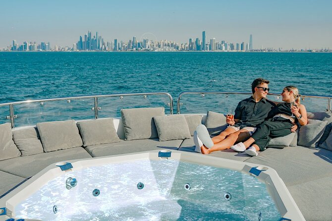 Sunseeker Superyacht: VIP Dining, Premium Drinks & Music - The 3-Hour Route: Dubai Harbour, JBR, Ain Dubai, the Palm, and Burj Al Arab