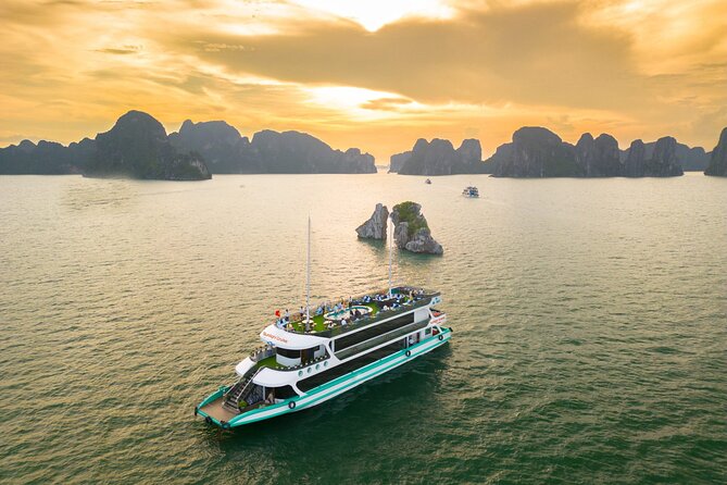 The Best 5 Star Halong Bay Cruise with Buffet,pool, Sunset Party - Route 2 Halong Bay: Quieter Water, Classic Limestone Views