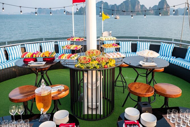 The Best 5 Star Halong Bay Cruise with Buffet,pool, Sunset Party - Buffet Lunch with Sea Views: Good, Practical, and Built for the Day