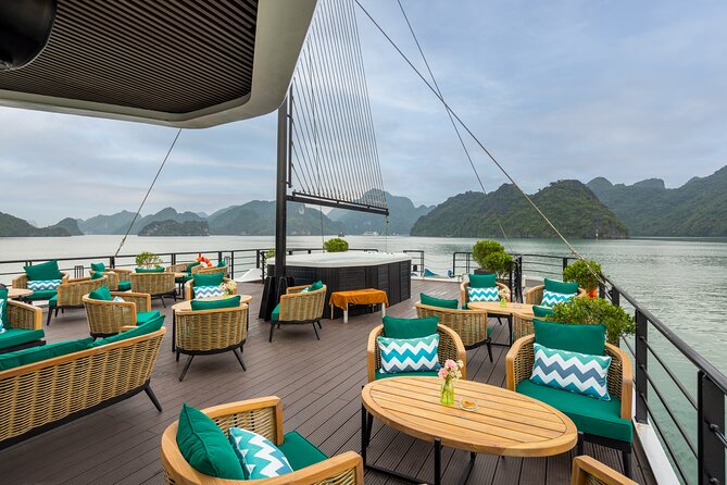 The Catamaran Luxury Day Cruise to Halong Bay from Hanoi(Best Selling) - Lunch, cooking demonstration, and deck fun (water slide included)