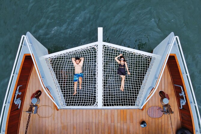The Halong Catamaran Premium Cruise - Lan Ha Bay Cruise Trip - Sunset ceremony: tea, fruit, cakes, then the return sail back