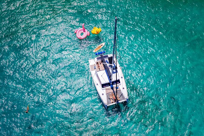 Tulum: Luxury Sail & Snorkel – All Inclusive 34' Catamaran - Sailing + Snorkeling in Sheltered Shallow Water