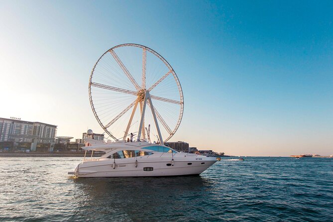 Yacht Trip Dubai : Book 56 ft Premium Yacht up to 21 people - The Dubai shoreline moment: Jumeirah Beach Residence style charm